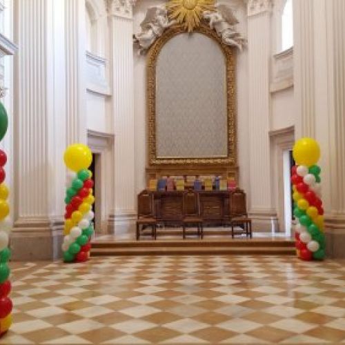 Columnas de globos palacio del infante boadilla del monte.